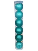 Набор шаров 'Радужный' 65 мм голубой (6 шт) (16)