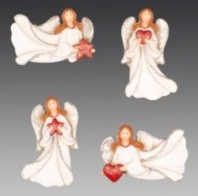 Украшение Ангелочек магнит в белом платье, в дисплее, 5x8 см, KH16955