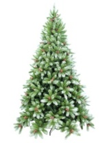 Фото Ель Ice Tiffany зеленая заснеженная с шишками и ягодами 2,5 м Ель Ice Tiffany зеленая заснеженная с шишками и ягодами 2,5 м