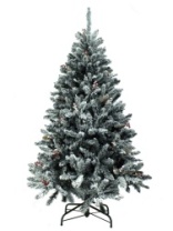 Ель Snow Princess зеленая заснеженная с шишками и ягодами 1,5 м