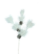 Фото Ветка хвойная с шишками 60 см, белая леска (10) Ветка хвойная с шишками 60 см, белая леска (10)