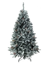 Ель Snow Princess зеленая заснеженная с шишками и ягодами 1,8 м