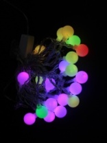 Светодиоды шарики RGB 20 ламп 3х-цветные с коннектором (60)