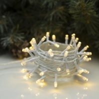 Электрогирлянда 'Нить' 5 м, IP20, белая нить, 50 LED, свечение тёплое белое, 8 режимов, 220 В
