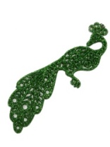 декоративное украшение "жар-птица" 125х40х5мм зеленый глиттер  купить недорого