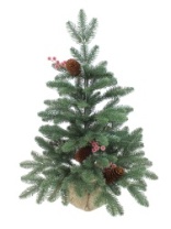 Ель Декоративная зеленая с шишками и ягодами в мешке 0,6 м