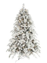 Ель искусственная Crystal Queen зеленая заснеженная 490 LED ламп теплый белый цвет 2,1 м