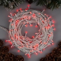 Электрогирлянда 'Нить' 20 м , IP20, белая нить, 200 LED, свечение красное, 8 режимов, 220 В