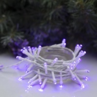 Электрогирлянда 'Нить' 5 м, IP20, белая нить, 50 LED, свечение фиолетовое, 8 режимов, 220 В