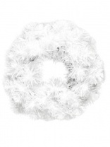 Венок новогодний - 10  белый с блеском, 35 см