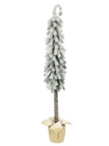 Ель Петрушка зеленая заснеженная на высокой ножке в мешке 1,5 м