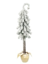 Ель Петрушка зеленая заснеженная на высокой ножке в мешке 1,0 м