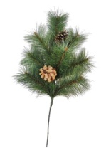 Ветка хвойная с шишками 60 см, леска 125мм