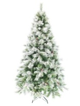 Фото Ель Полярная зеленая заснеженная с шишками и ягодами 2,2 м Ель Полярная зеленая заснеженная с шишками и ягодами 2,2 м