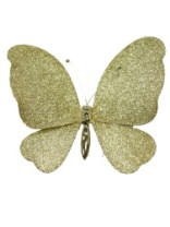 украшение "бабочка" мини 100х100х10мм золото глиттер  купить недорого