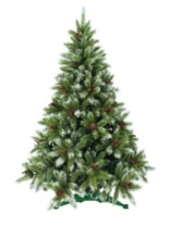 Ель Ice Tiffany зеленая заснеженная с шишками и ягодами 1,6 м