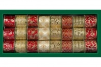 Лента для декорирования зелено-золотая, 5м x 6,5 см, арт. R195