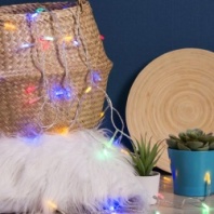 Электрогирлянда 'Нить' 5 м с насадками 'Звёздочки', IP20, прозрачная нить, 50 LED, свечение мульти, 