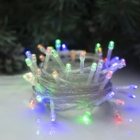 Электрогирлянда 'Нить' 5 м, IP20, прозрачная нить, 50 LED, свечение мульти, 8 режимов, 220 В