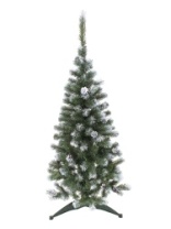 Ель Амурская зеленая заснеженная с шишками 1,5 м
