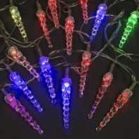 Электрогирлянда 'Нить' 5 м с насадками 'Сосульки тающие', IP20, прозрачная нить, 20 LED, свечение му