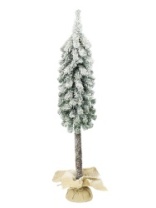 Ель Гномик зеленая заснеженная на высокой ножке в мешке 0,7 м (5)