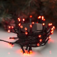 Электрогирлянда 'Нить' 5 м, IP20, тёмная нить, 50 LED, свечение красное, 8 режимов, 220 В