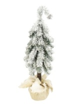 Ель Петрушка зеленая заснеженная на высокой ножке в мешке 0,6 м (5)