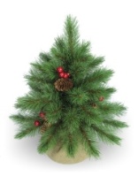 Фото Ель Tiffany зеленая с инеем шишками и ягодами в мешке 0,45 м Ель Tiffany зеленая с инеем шишками и ягодами в мешке 0,45 м