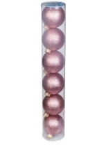 Набор шаров 'Радужный' 65 мм. светло-розовый (6шт) (16)