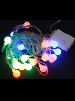 Светодиоды шарики 20 ламп с контроллером и коннектором, многоцветный, (60)
