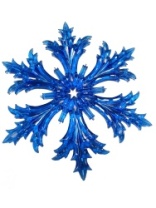 Снежинка хрустальная синяя (1 шт.), d-125мм (210)
