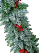 Гирлянда еловая c декором заснеженная 1,8 м
