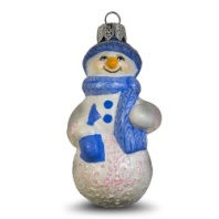 Игрушка 'Снеговичок в синем шарфике' 8 см в инд.упак