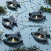 Электрогирлянда 'Нить', 1.5 м, с насадками 'Лошадка синяя', LED-10-3V, 2*АА, фиксинг
