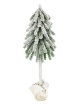 Ель Тея зеленая заснеженная на высокой ножке в мешке 1,5 м