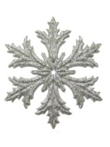 Снежинка серебро 125 мм (1 шт.) 15 шт в коробке