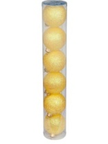 Набор шаров Радужный Перламутр желтый, d-55, (6 шт)