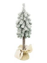 Ель Гномик зеленая заснеженная  на высокой ножке в мешке 0,5 м (5)