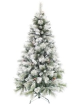 Фото Ель Полярная зеленая заснеженная с шишками и ягодами 1,9 м Ель Полярная зеленая заснеженная с шишками и ягодами 1,9 м