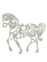 украшение "лошадка" 120х120х2мм глиттер серебро (20)  купить недорого