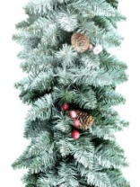 Гирлянда еловая заснеженная с шишками и ягодами, 1,8 м (6)