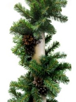 Гирлянда еловая 'Рождественская 140' 270 см темно-зеленая с шишками