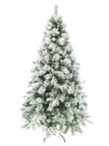 Ель Полярная зеленая заснеженная с шишками и ягодами 2,5 м