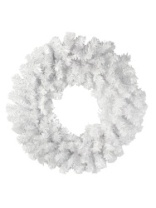 Венок новогодний -  6 белый, 50 см