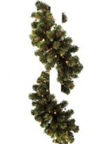 Гирлянда еловая 'Рождественская 8' 270 см зеленая с золотом