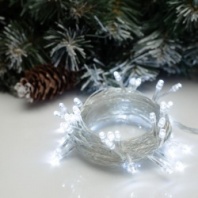 Электрогирлянда 'Нить' 5 м, IP20, прозрачная нить, 50 LED, свечение белое, 8 режимов, 220 В
