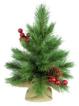 Ель Tiffany зеленая с инеем шишками и ягодами в мешке 0,30 м (10)