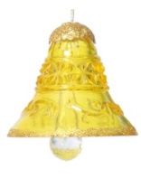 Колокольчик желтый, декор золото D70 х 60 мм. (70)