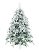 Ель Crystal Queen зеленая заснеженная с шишками 1,5 м